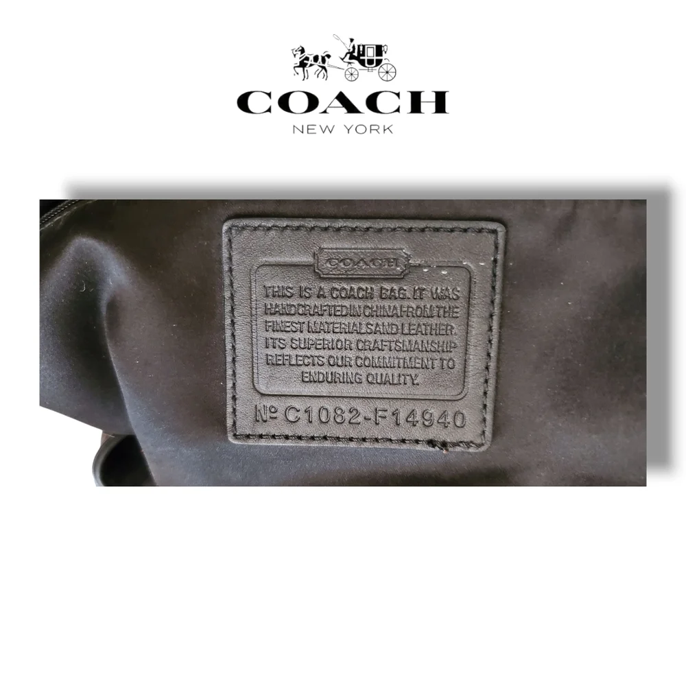 Coach F14940 Kisslock Signature Jaquard C Brown and Black Women's Shoulder Bag